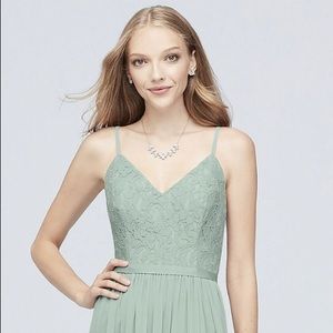 NWT Corded Lace & Mesh Bridesmaid Dress-Dusty Sage